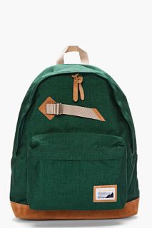Master piece Co Green Suede trimmed Over Backpack for men