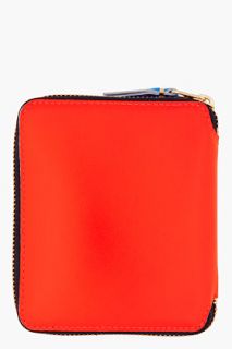 Comme Des Garçons Wallets Neon Orange Super Zip Wallet for men