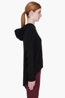 Y 3 Black Raw Cropped Hoodie for women