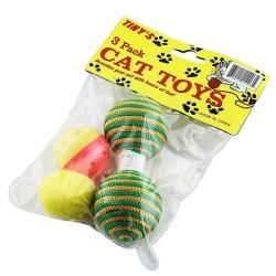 piece Yellow Plush Ball/ Dumbbell Toy/ Ball with Bell for Cats