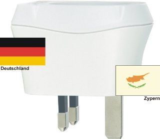 Design Reisestecker Adapter für Zypern auf Deutschland, Schukostecker
