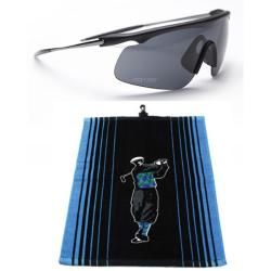 Tour Vision Plush Golf Towel and Sunglasses Combo Kit