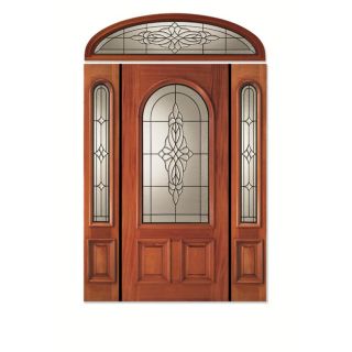 Conception White Mahogany Pre hung Door Unit with Arch Glass and Two