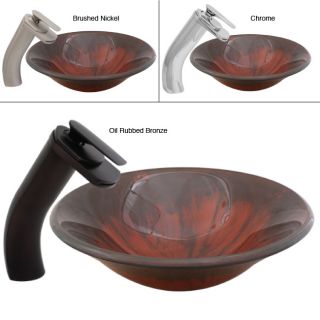 Geyser Modern Style European Glass Vessel Bathroom Sink and Faucet