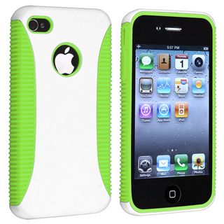 Light Green TPU/ White Hard Hybrid Case for Apple iPhone 4/ 4S