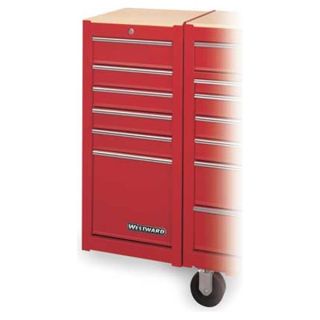 Westward 2H184 Side Tool Cabinet, 6 Dr, Red