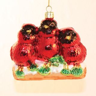 Red Cardinal Ornaments (Set of 3)
