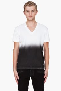 Pierre Balmain Black & White Ombre T shirt for men