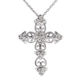 Sterling Silver 1/4ct TDW Diamond Cross Necklace Today $44.99 4.3 (17