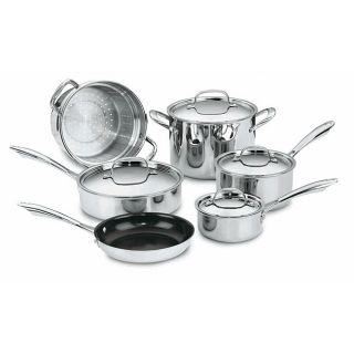 Cuisinart GreenGourmet Multi ply Stainless Steel 10 Piece Cookware Set