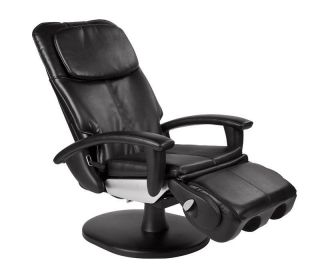 Black Quad Roller Swivel Base Human Touch Massage Chair (Refurbished