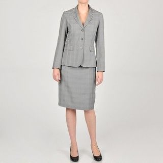 NYP Womens Plus Size Plaid Skirt Suit