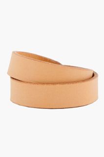 Balmain Beige Buffed Leather Bracelet for men