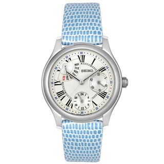 Seiko Womens Blue Leather White Dial Watch