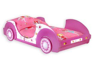 Traumhaftes Autobett BUTTERFLY Kinderbett BETT pink/rosa/weiss 