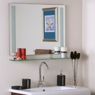 Decor Wonderland SSM151 Ricardo   Shelf Frameless Wall Mirror, Etched