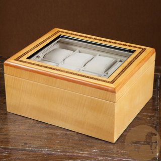 Christopher Knight Home Glass top Maple Wood Watch Box