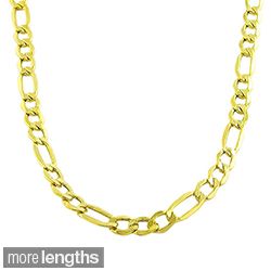 Fremada 10k Yellow Gold 7.4mm Figaro Necklace (20 24 inches)