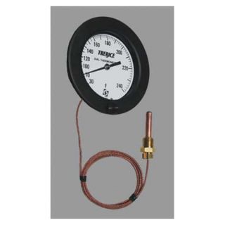 Trerice V80345110B0105 Analog Panel Mt Thermometer, 30 to 240F